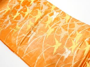 アンティーク　群鶴模様織り出し袋帯（材料）（サービス品）